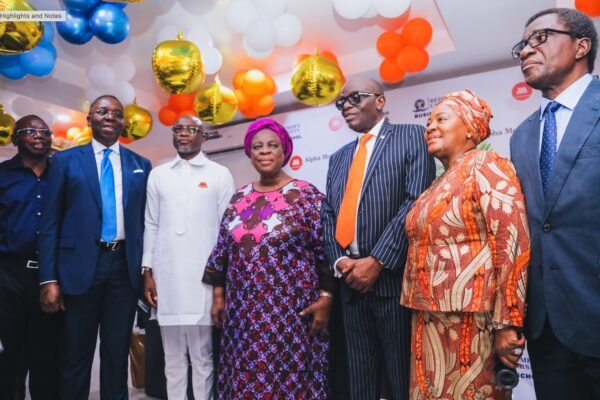 L-R: Prof. Shadrach Olufemi Akindele, Vice Chancellor, Redeemers University, Engr.  Eloka Eje, Dr Perez Araka, Pastor (Mrs) Folu Adeboye, Mother-In-Israel, The Redeemed Christian Church of God, Mr Ade Buraimo, MD/CEO Alpha Morgan Bank, Dr (Mrs) Oluwatomi Somefun, Dr Simeon Ifere, at the inauguration of the Redeemer's University Business School, Redemption City, Ogun State on Thursday 2nd April, 2026