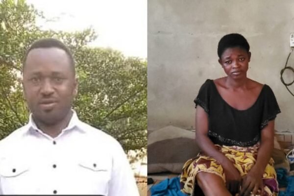 Christopher Ashibi and wife “How do I cater for my children?” - Wife of NSCDC officer allegedly killed by Governor's convoy cries out