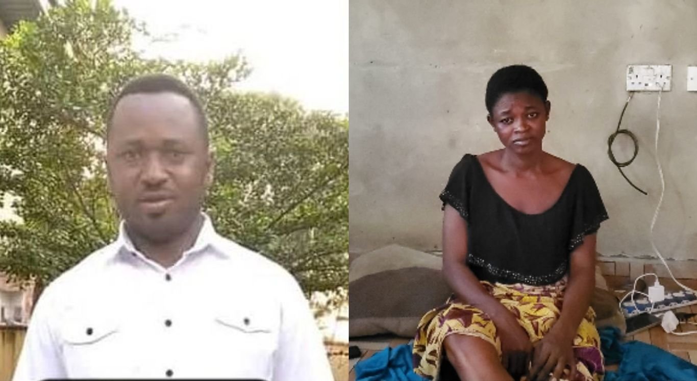 Christopher Ashibi and wife “How do I cater for my children?” - Wife of NSCDC officer allegedly killed by Governor's convoy cries out