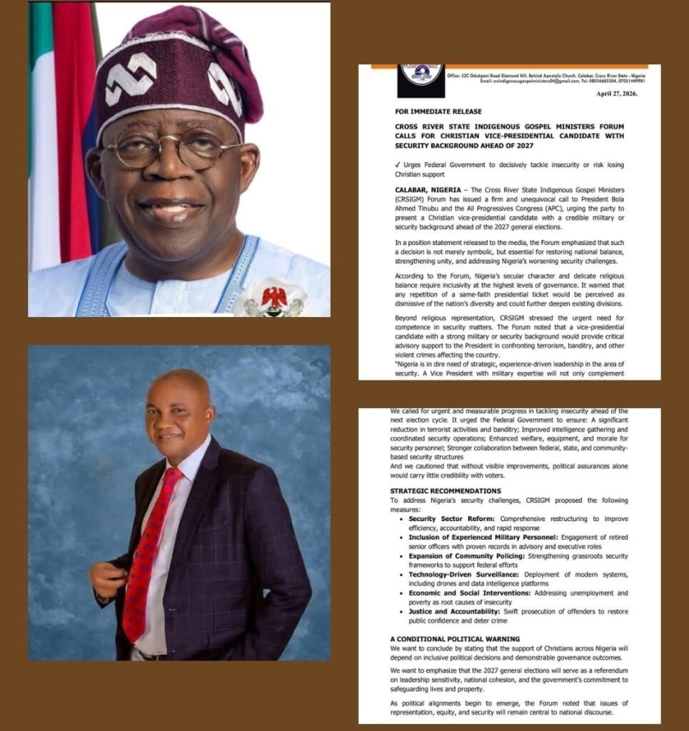 IMG 20260427 WA0002 2027: Forum Demands Christian VP with Security Background