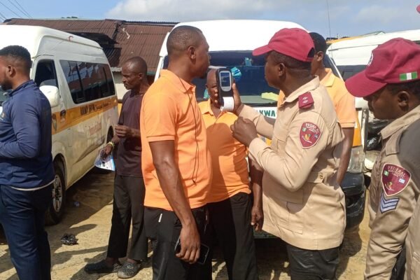 FRSC speed test FRSC Stops Drunk Driver from Travelling During Sensitisation Campaign in Cross River