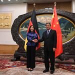 He Lifeng and Katherina Reiche German Economy Minister Pushes China on Competition, Raw Materials