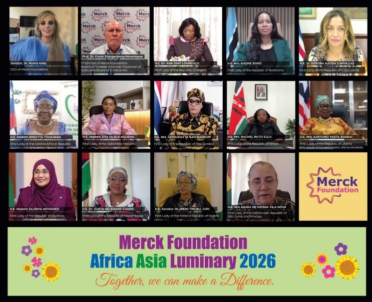 Merck Foundation Chairman & CEO, and 12 First Ladies of Africa and Asia inaugurate the 13th Merck Foundation Africa Asia Luminary 2026