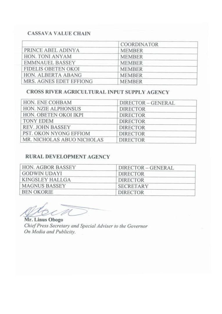 bassey otu 107 appointees 2 Gov. Otu Appoints New Tourism Commissioner, 7 DGs, 30 SAs, 38 Directors, 32 Others