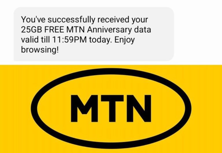 How To Get 25GB Data For Free On MTN