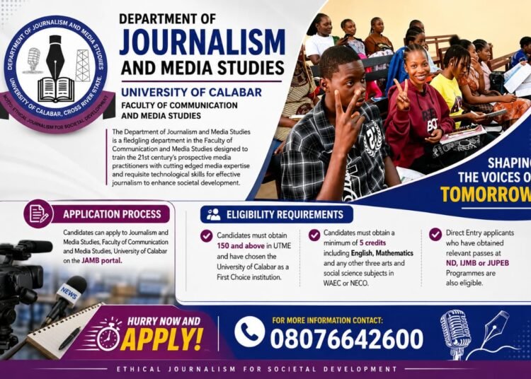 UNICAL: Department of Journalism and Media Studies Opens Admission Application For Prospective Students