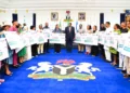 Governor Otu presents ₦450m cheques to 18 SPAR Mall fire victims