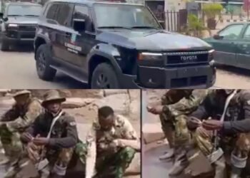 VIDEO: APC Youth Leaders Get Brand New 2026 Toyota Prado SUVs, While Nigerian Soldiers Soak Dry Bread In Dirty Pond To Eat